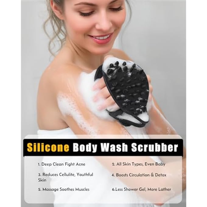 EKOTTOK 2 in 1 Silicone Body Brush, Anti-Cellulite Massage Exfoliating Shower Brush for Men and Women, Remove Dead Skin, Reduce Cellulite, Improve Circulation - Image 5